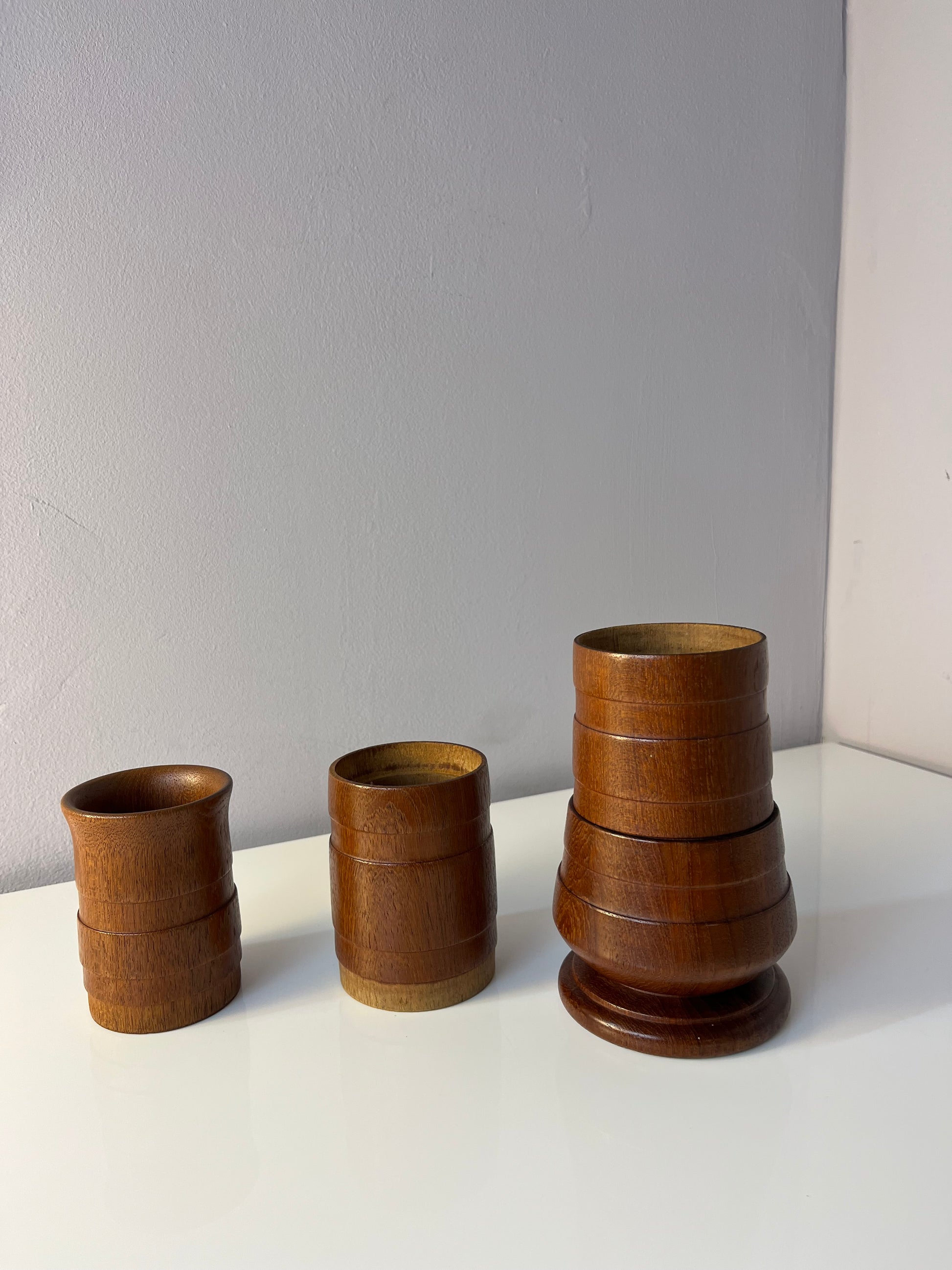 Stapelbare Vase Teak aus Dänemark