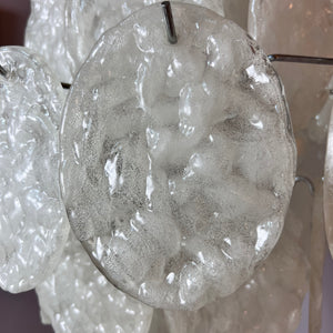 Kronleuchter weiß silber mit Arylglasplatten