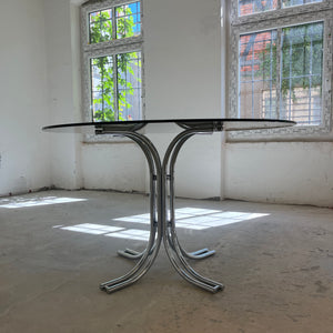 Runder Esstisch Rauchglas Chrom - Standard Gestell