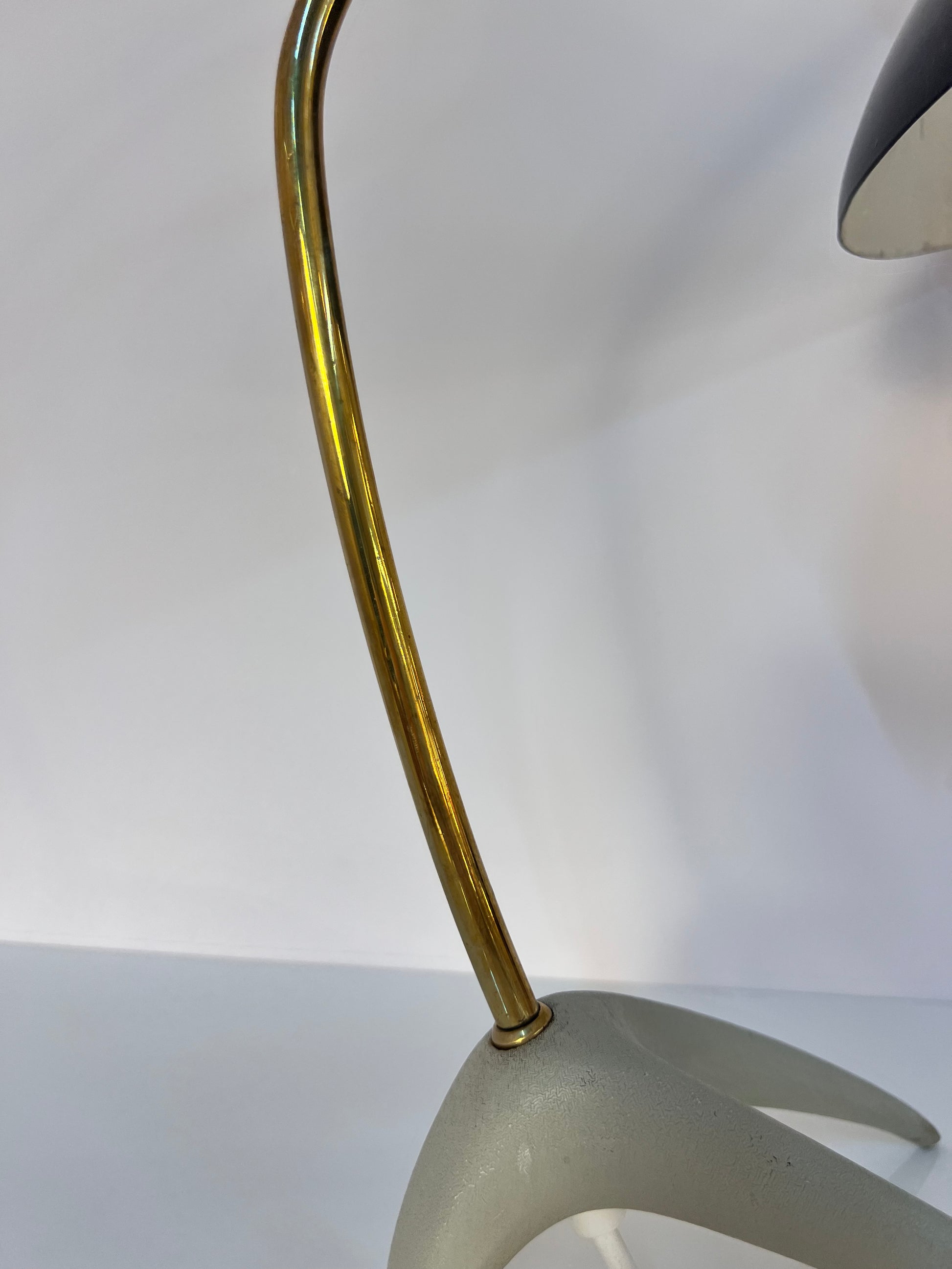 Tischlampe Krähenfuß / Diabolo schwarz weiß von Karl Heinz Kinsky für Cosack