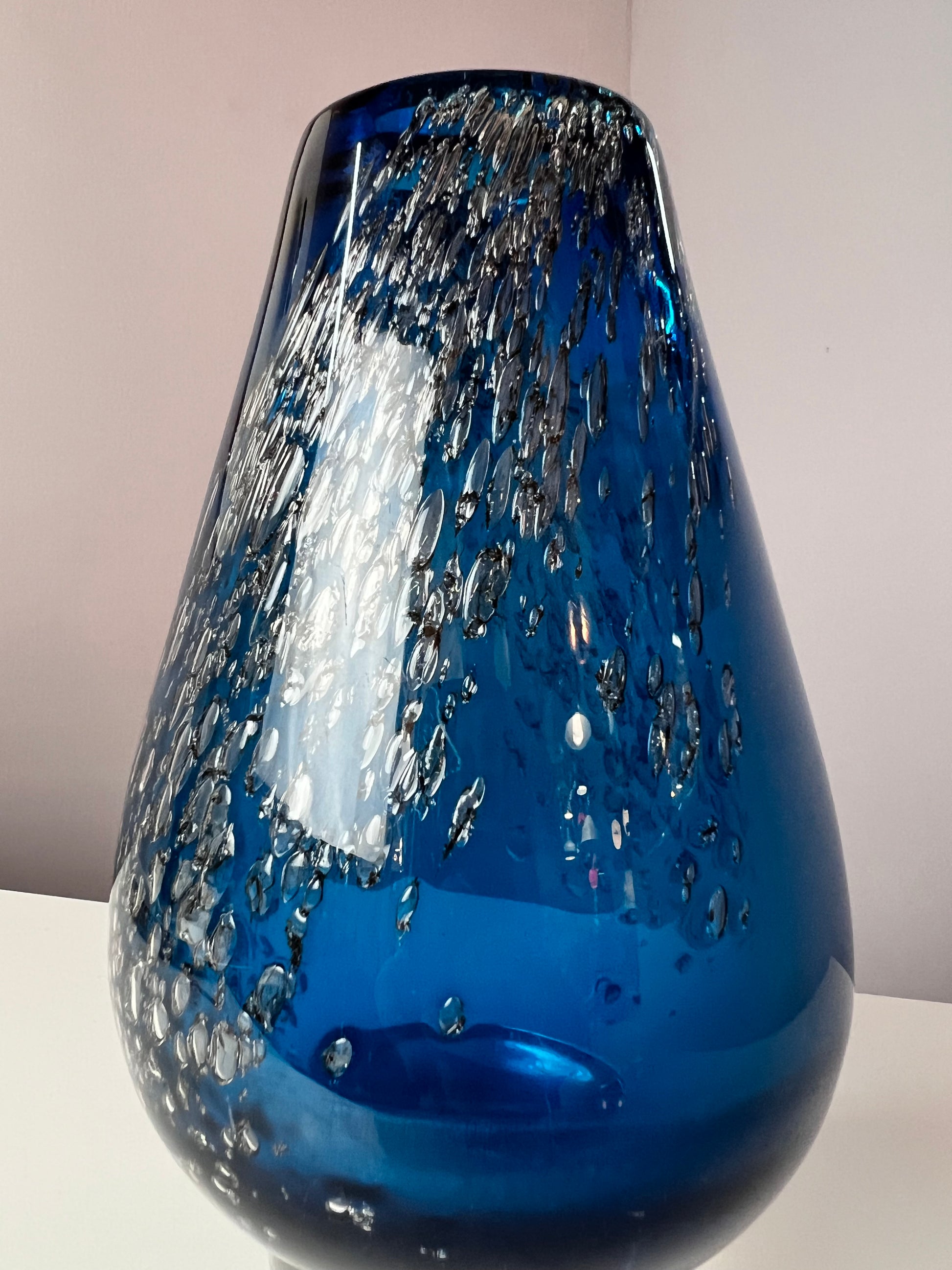Vase blau Glas von von Heinrich Löffelhardt für Schott Zwiesel