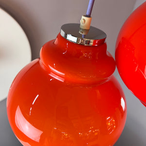 Hängelampe orange Glas aus Westddeutschland
