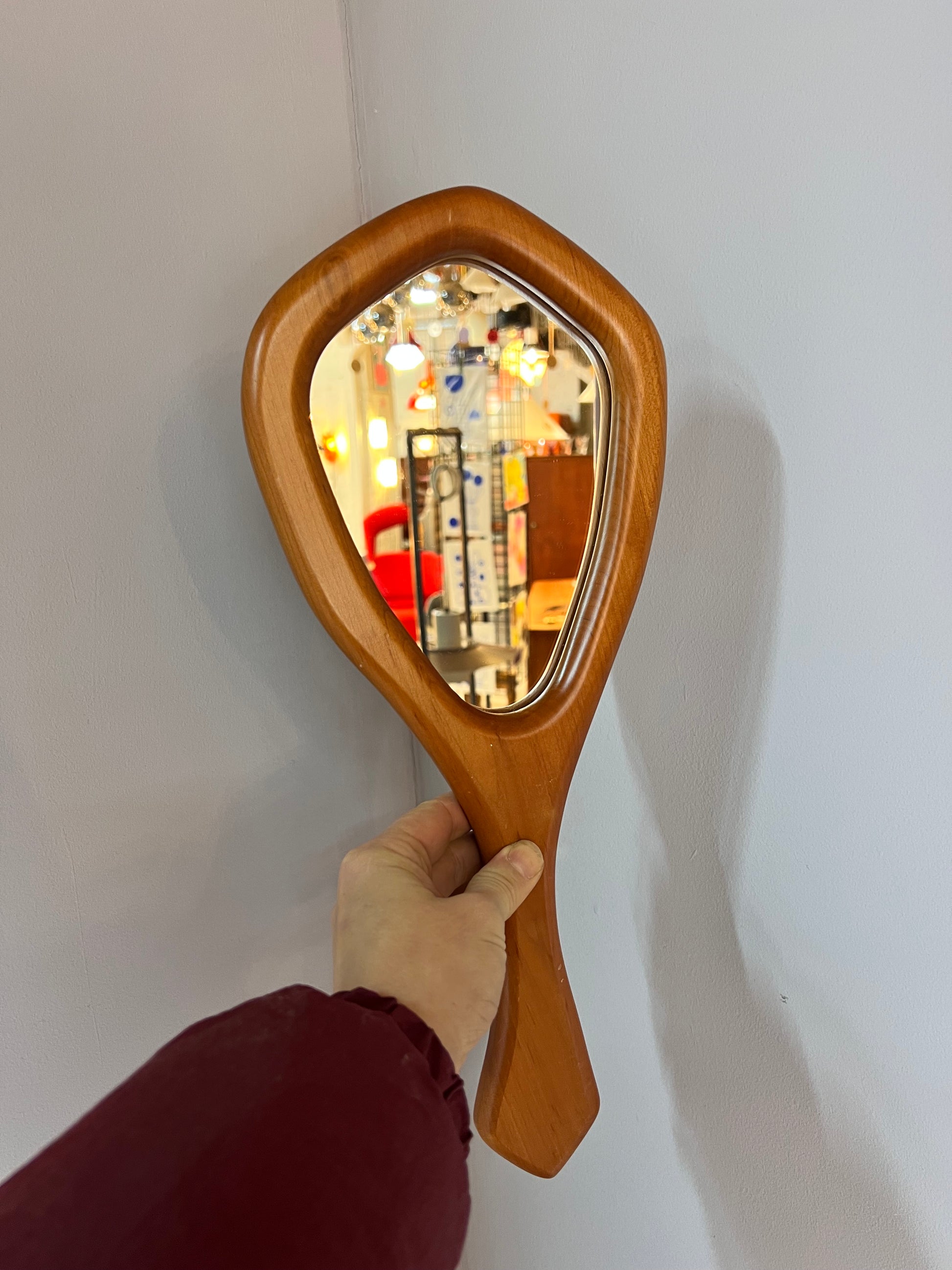 Handspiegel Buche 70er