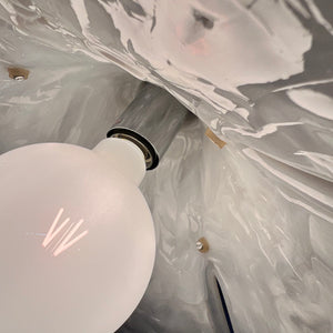 Hängelampe Blume weiß Chrom Kunststoff handgearbeitet von COSACK