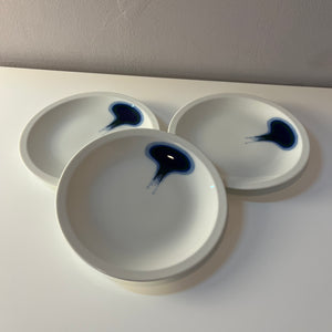Set: 3x Kuchenteller Form F Pop Art blau weiß von Fürstenberg