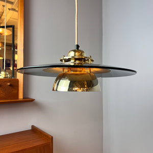 Lamellenlampe Gold Rauchglas aus Dänemark