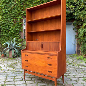 Bücherregal Teak mit Sekretär von Johannes Sorth für Nexø