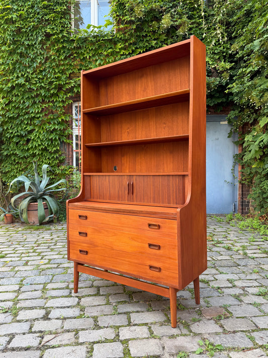 Bücherregal Teak mit Sekretär von Johannes Sorth für Nexø