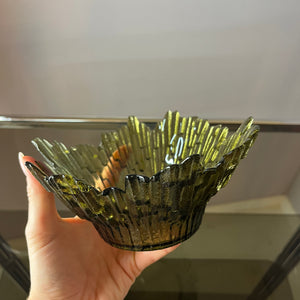 Schale Revontulet grau Glas von Tauno Wirkkala für Humppila