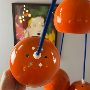 Kugellampe neu lackiert orange aus Dänemark