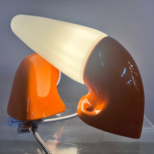 Set: 2x Wandlampe Modell 6035 orange von Sigvard Bernadotte für Ifö