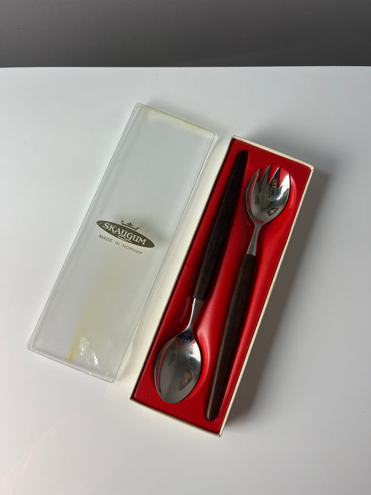 Salatbesteck Teak von Skaugum aus Norwegen