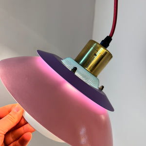 Lamellenlampe neu lackiert mint rosa lila aus Dänemark