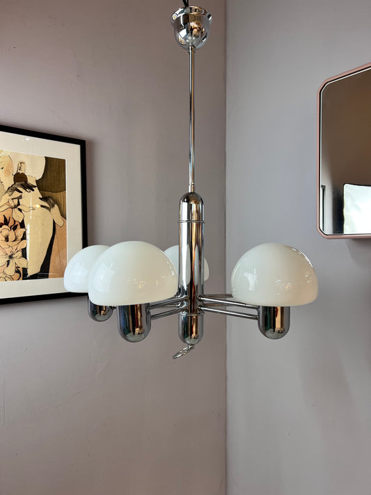 Kronleuchter Chrom Milchglas