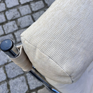 Sessel beige Kord Chromgestell