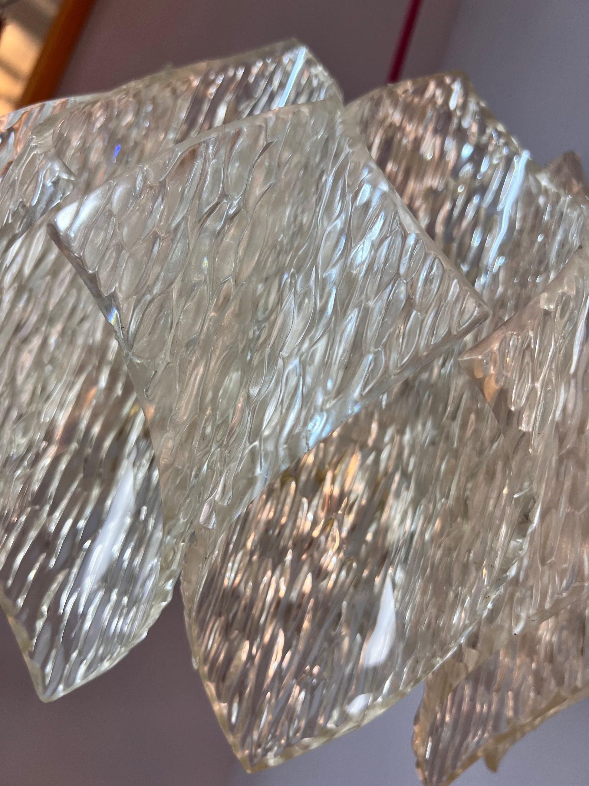 Hängelampe Plexiglas 70er