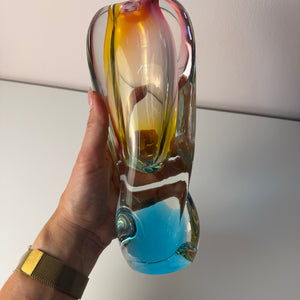 Vase Regenbogen Glas von Josef Rozinek für Borske Sklo