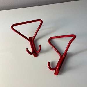 Set: 2x Wandhaken rot Metall