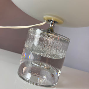 Tischlampe weiß Glas von Daum Nancy