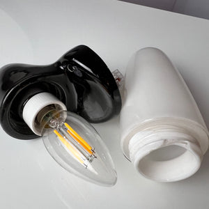 Wandlampe Model 6065 schwarz von Wilhelm Wagenfeld für Lindner