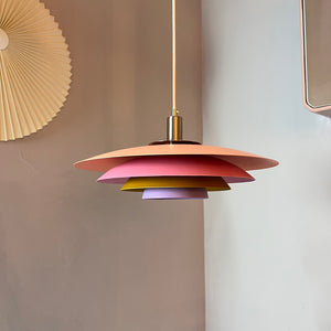 Lamellenlampe neu lackiert rosa orange