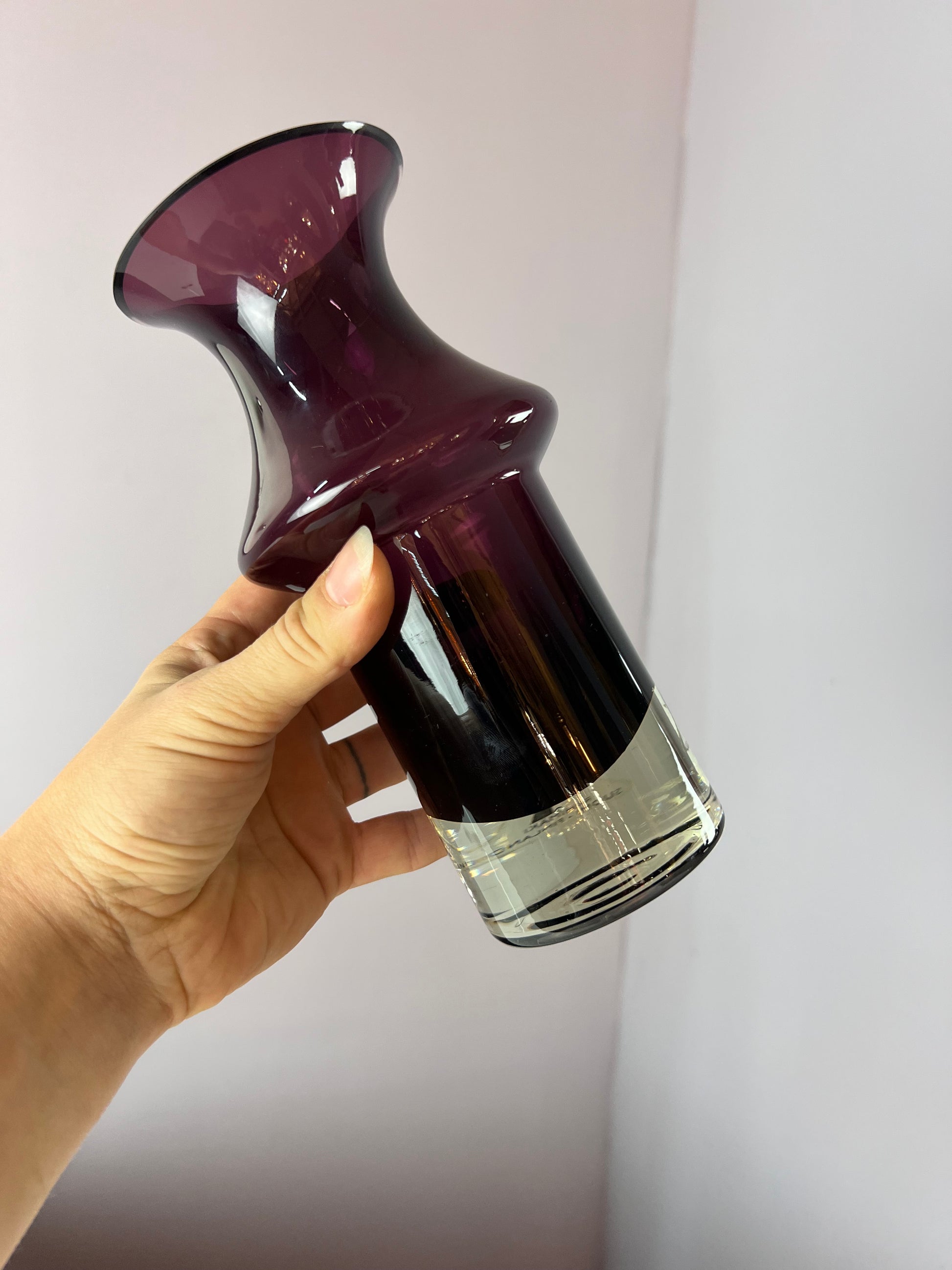 Vase lila Glas von Nanny Still für Riihimäen Lasi