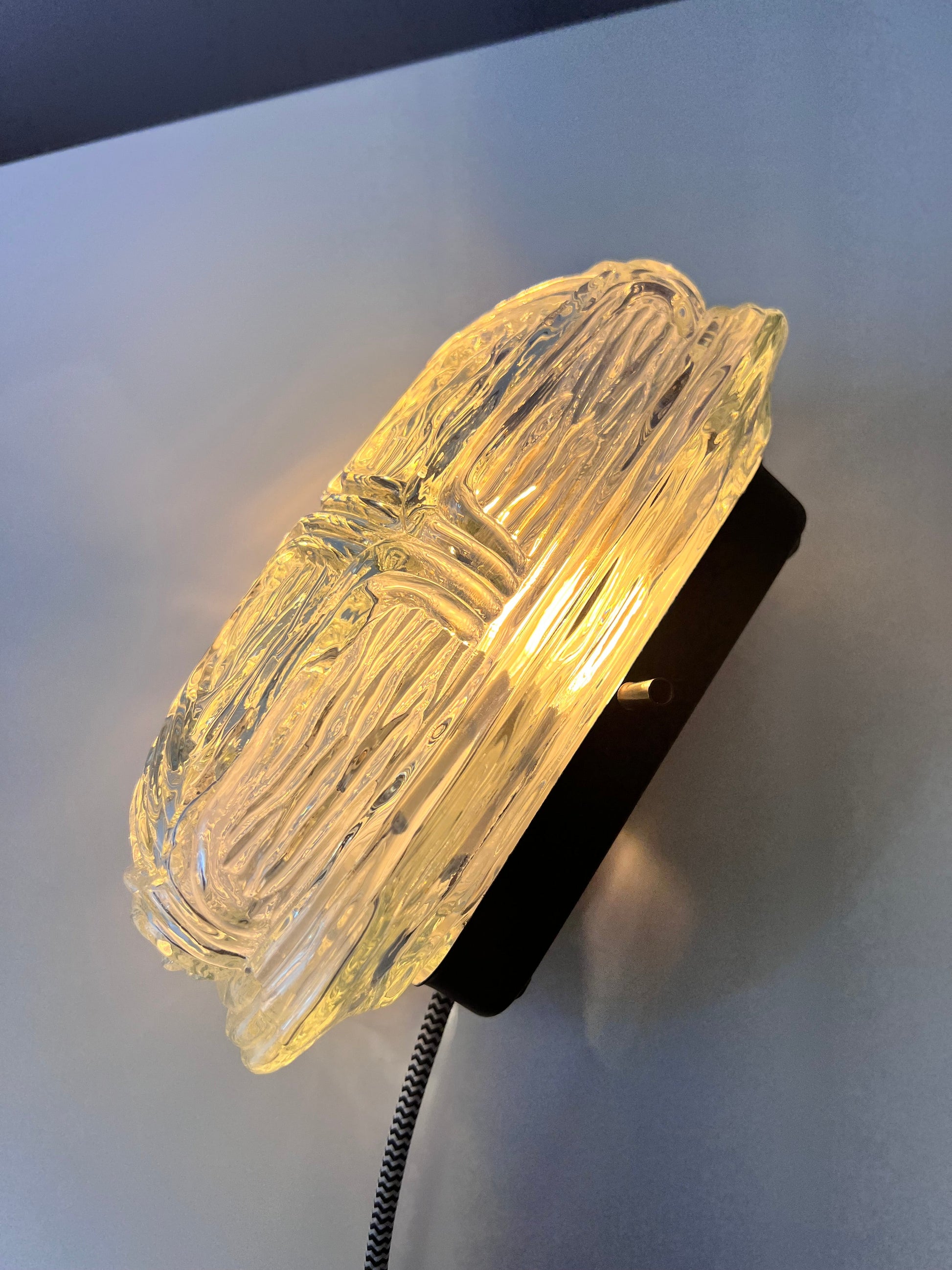 Wandlampe Strukturglas mit Kabel