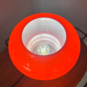 Große Tischlampe orange Glas 70er