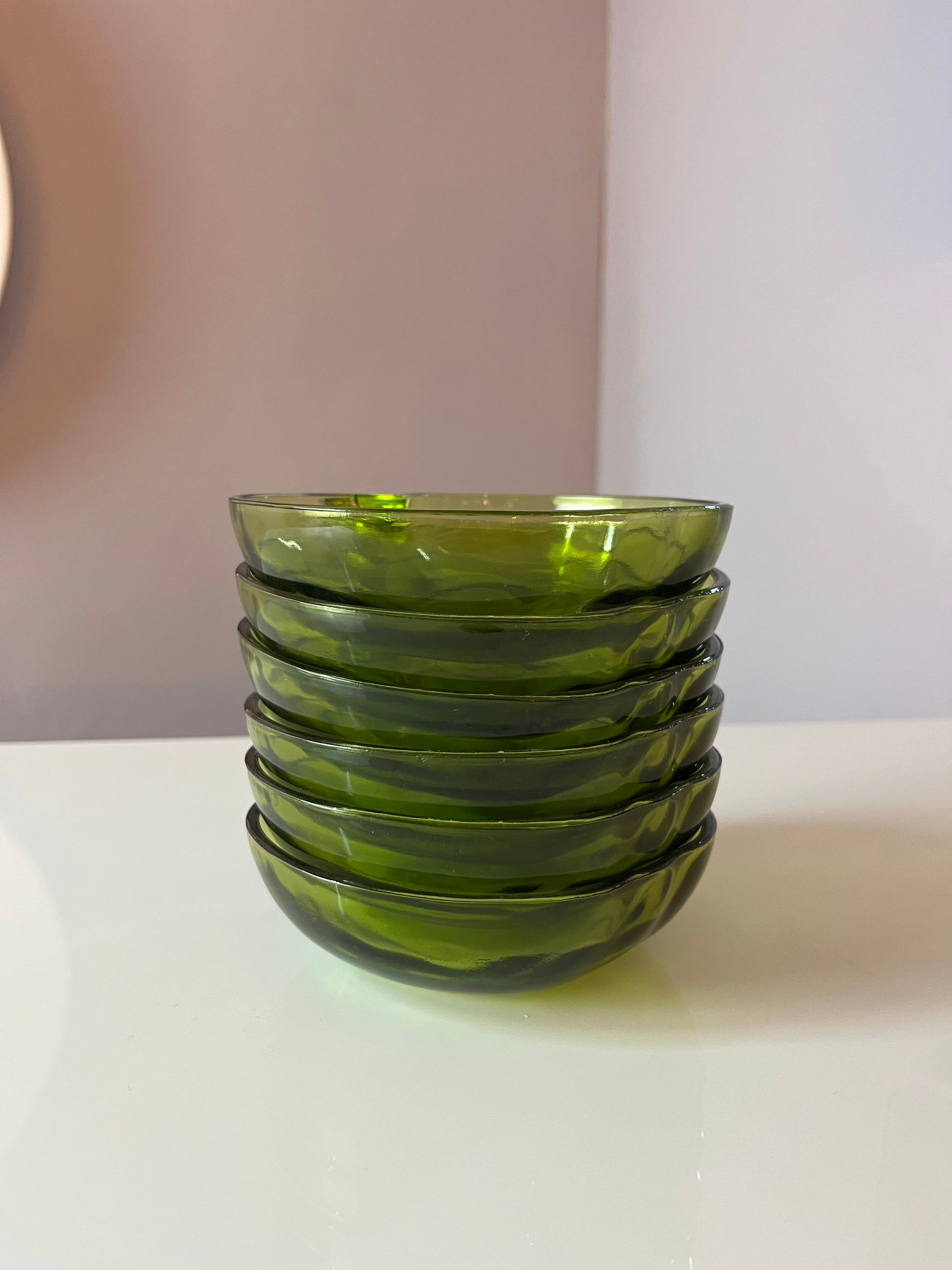 Set: 6x Schale grüner Apfel Glas