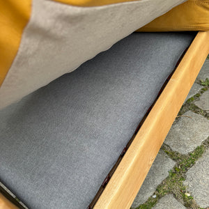 3-Sitzer Sofa gelb Echtleder Holz von Rolf Benz