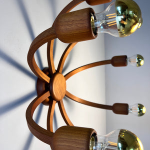 Achtarmige Wandlampe / Deckenlampe Teak von DOMUS