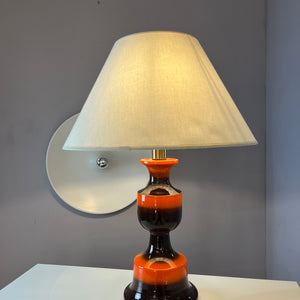 Tischlampe orange braun Keramik aus Westdeutschland