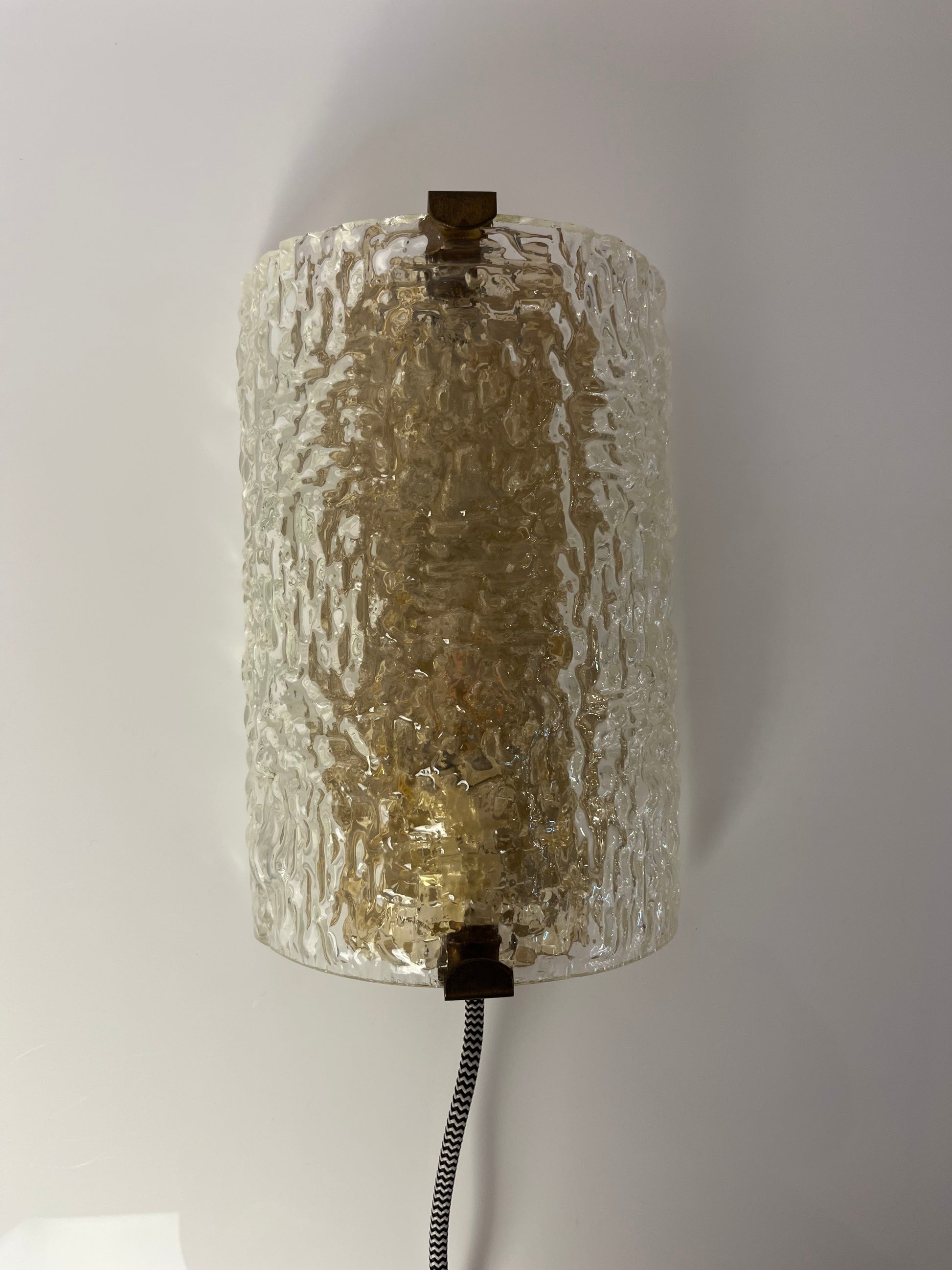 Wandlampe Glas Messing von Orrefors