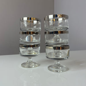 Set: 6x Likörglas mit Silberrand von Schott Zwiesel