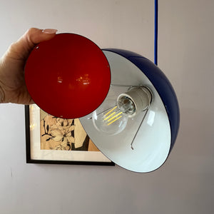 Hängelampe Flowerpot blau Emaille von Verner Panton für Louis Poulsen