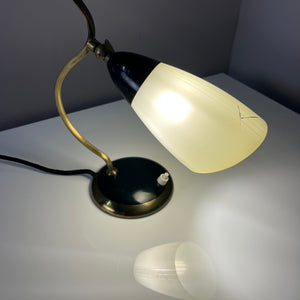 Tischlampe Messing Glas