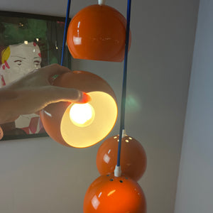 Kugellampe neu lackiert orange aus Dänemark