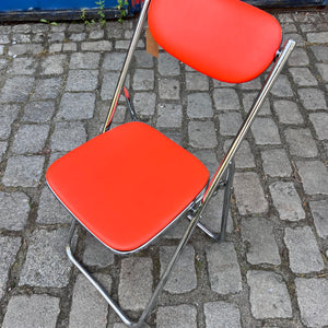Klappstuhl rot Chrom von Camel Steel Products