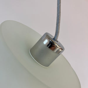 Lamellenlampe Milchglas Chrom aus Dänemark