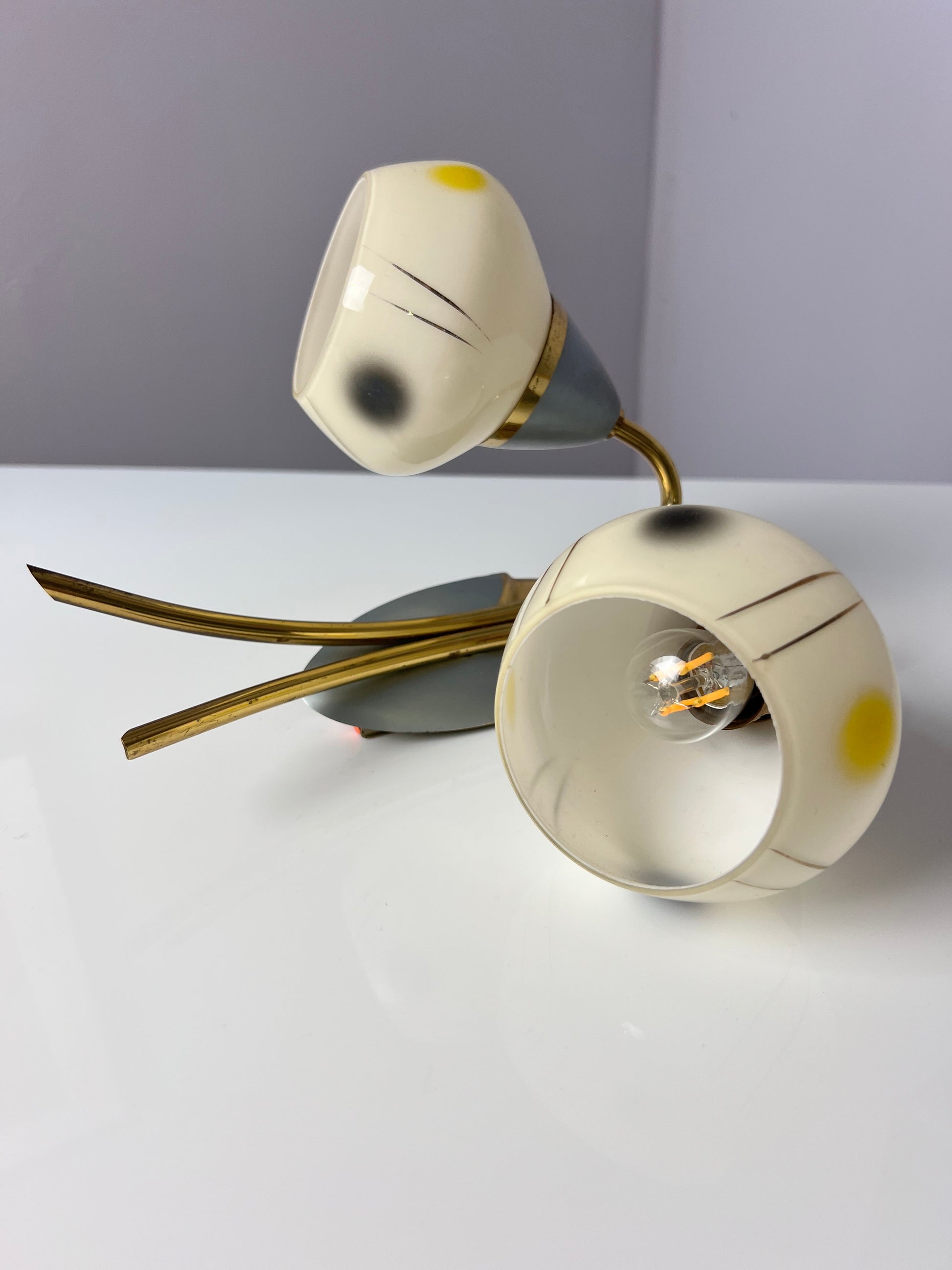 Wandlampe weiß Messing
