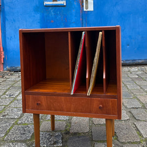 Schalplatten Regal Teak mit Schublade