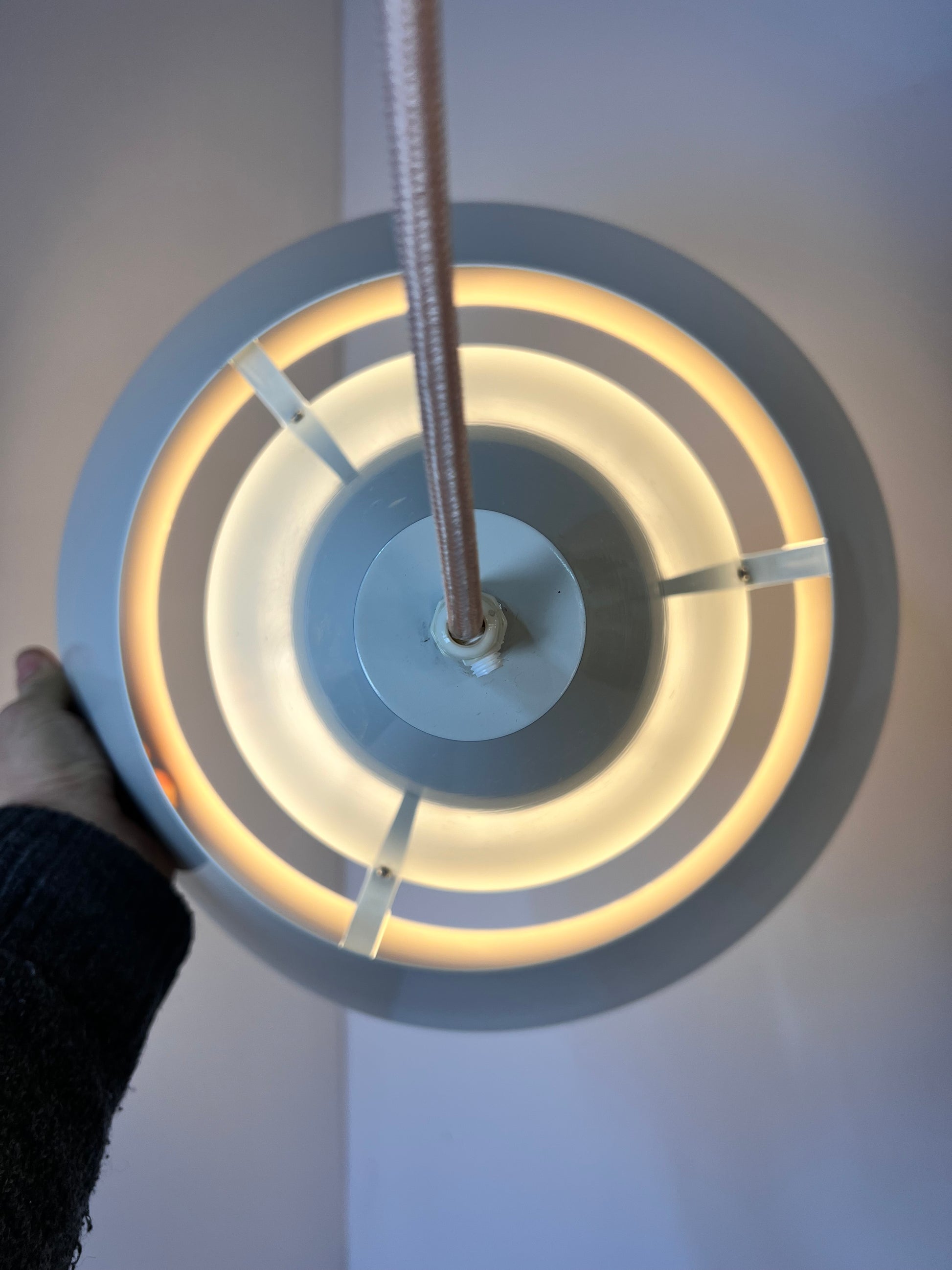 Lamellenlampe Zone weiß von Jo Hammerborg für Fog & Mørup