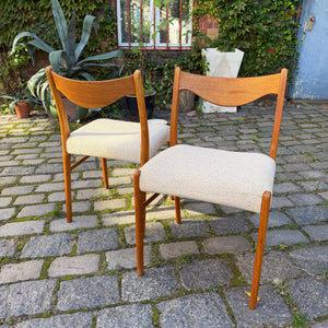 Polsterstuhl GS 600 creme Teak Wolle von Arne Wahl Iversen für Glyngøre Stolefabrik