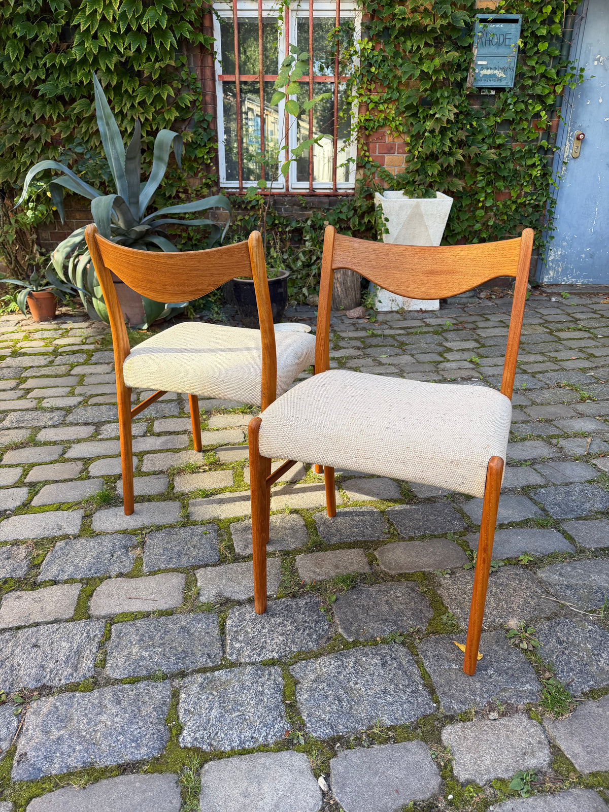 Polsterstuhl GS 600 creme Teak Wolle von Arne Wahl Iversen für Glyngøre Stolefabrik