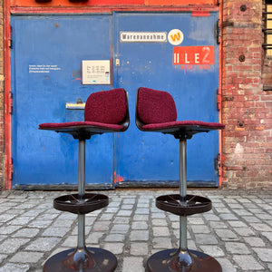 Barhocker braun rot neu bezogen