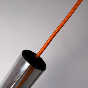 Spotlampe Chrom mit orangem Akzentschirm