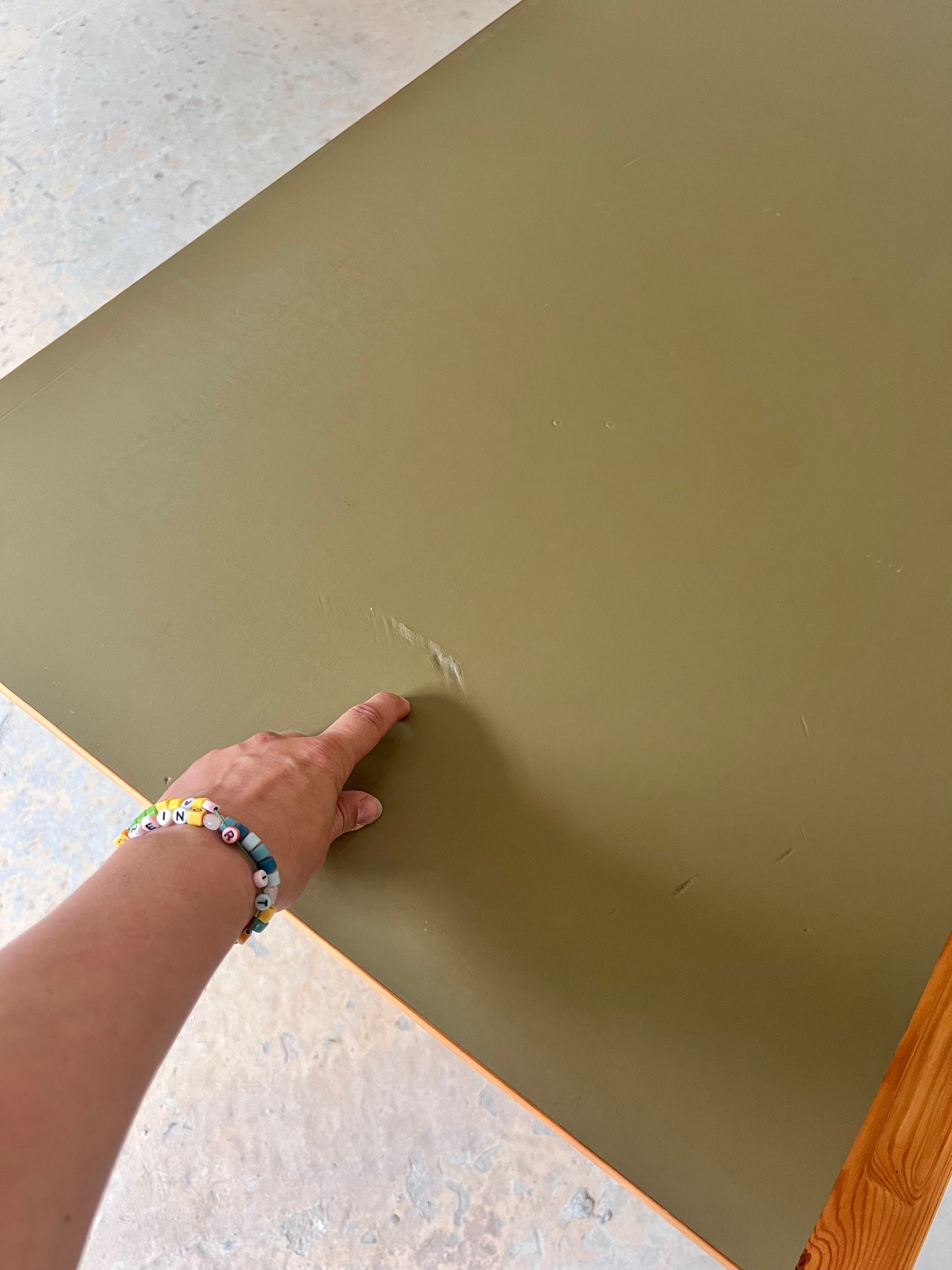 Höhenverstellbarer Schreibtisch / Zeichentisch Kiefer Vinyl von Trekanten