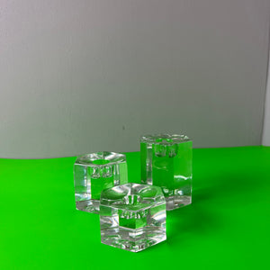 Set: Trio Kerzenständer Hexagon Glas
