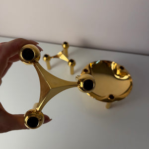 Set: 2 Kerzenständer und 1 Schale gold von Stoff & Nagel