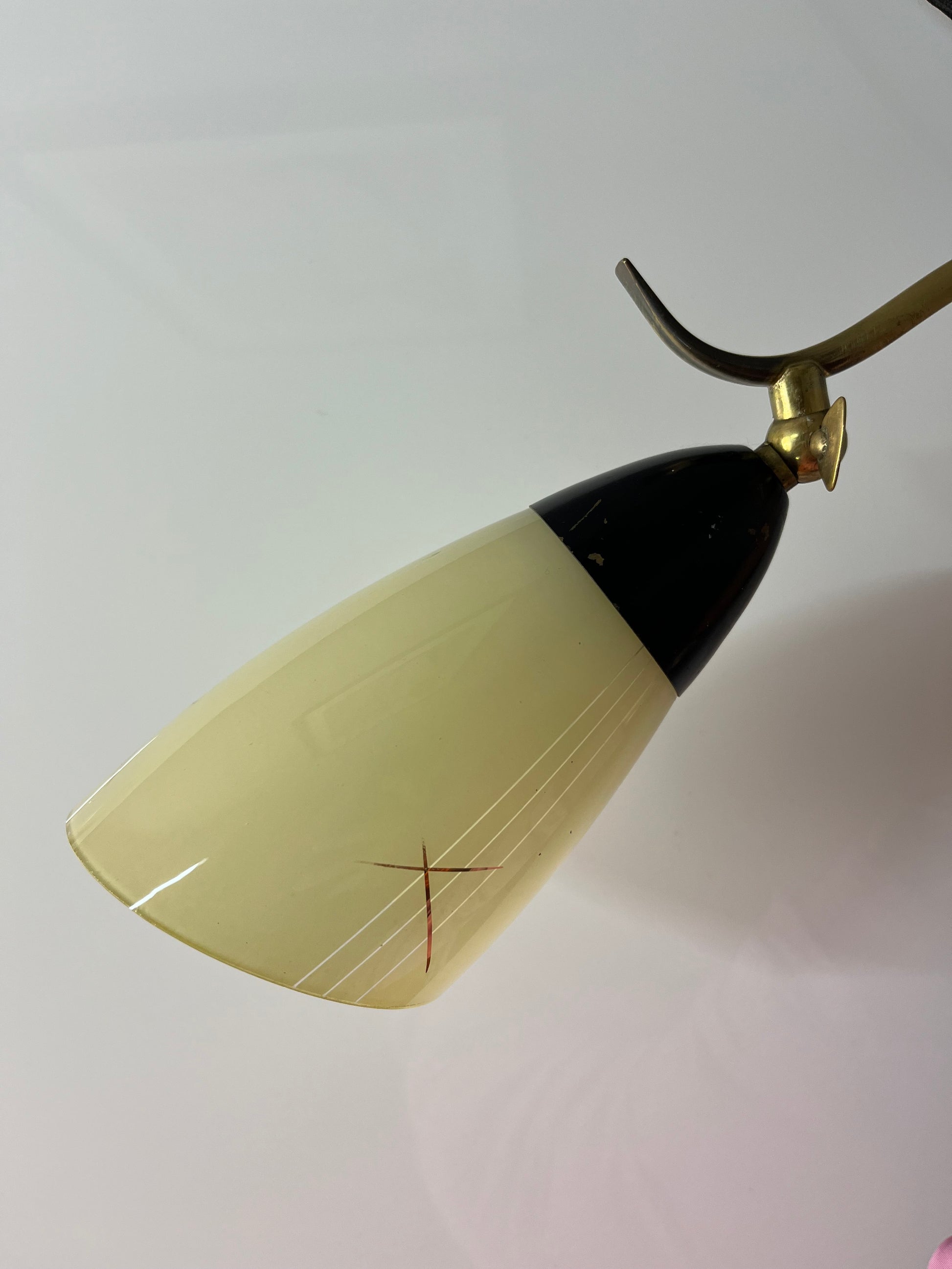 Tischlampe Messing Glas